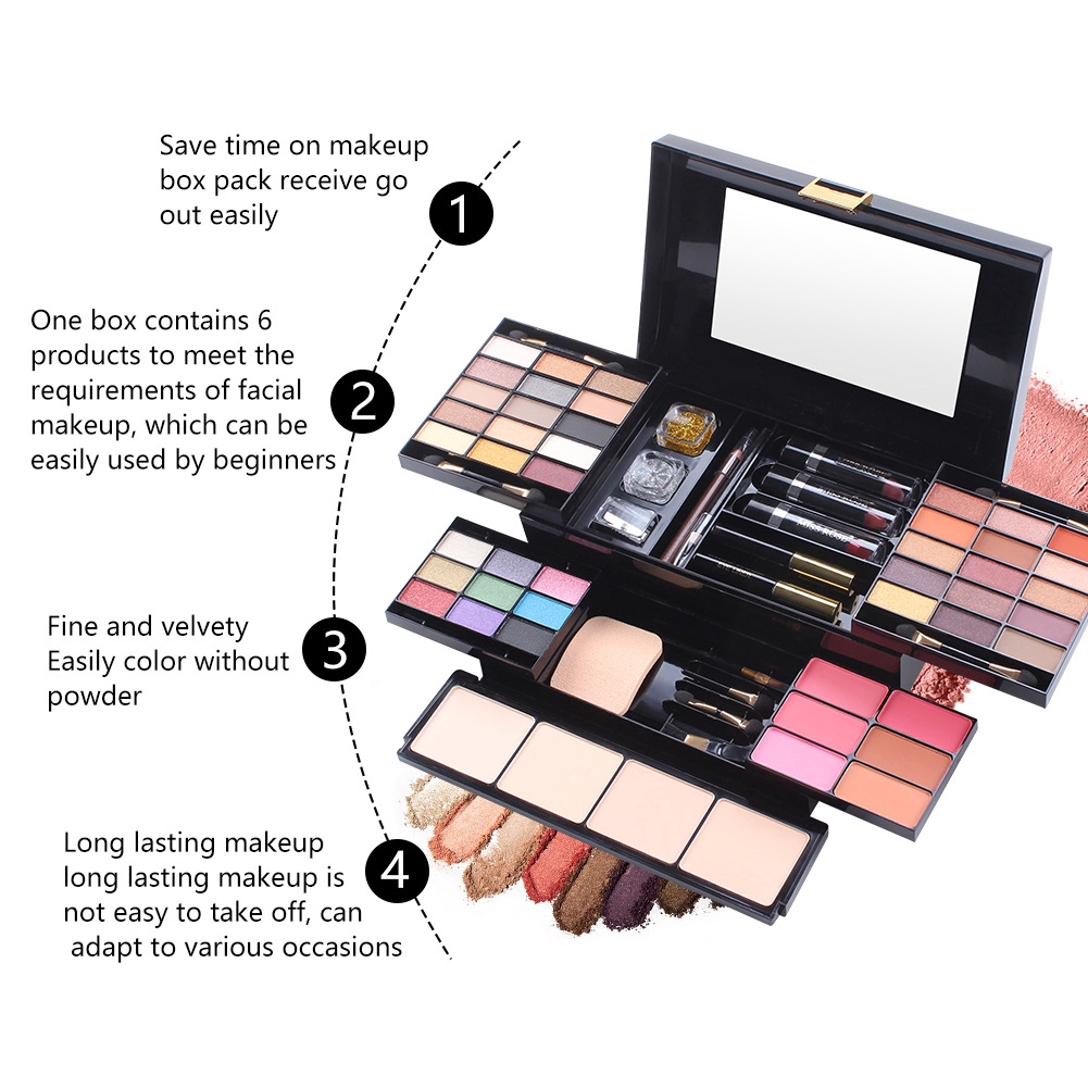 Epacket Makeup Set Eyeshadow Powder Contour Blush Lipstick Eyeliner ...