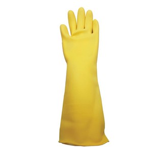 ถุงมือยาง 16 นิ้ว L สีเนื้อ สตรองแมน Latex gloves 16 inch L, strongman color