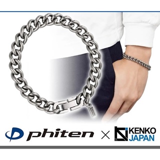 Phiten × Kenko สร้อยข้อมือไทเทเนียมญี่ปุ่น Kihei กว้าง 9.0 มม.