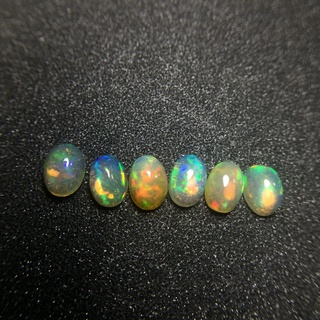 Meena Gems / Ethiopian Fire Opal พลอยอัญมณี พลอยแท้โอปอล พลอยดิบ ขนาด 6*4 มิล จัดส่งฟรี