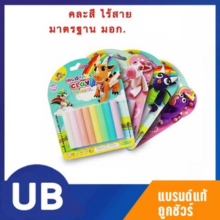 ดินน้ำมันสีพาสเทล 100กรัม 8สี คละแบบ ไร้สาย มาตรฐาน มอก. พร้อมส่ง มีเก็บปลายทาง