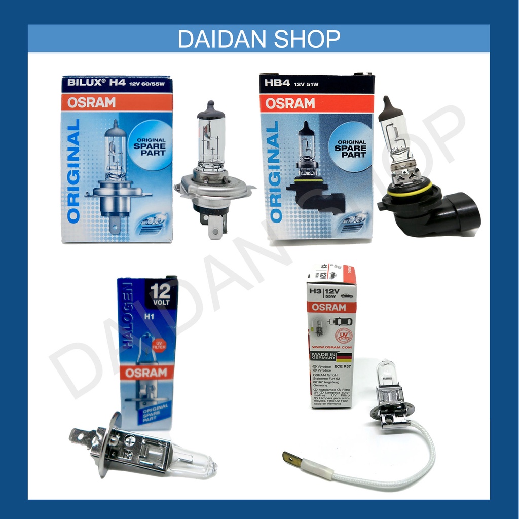 หลอดไฟฮาโลเจน OSRAM H1 55W สำหรับรถยนต์