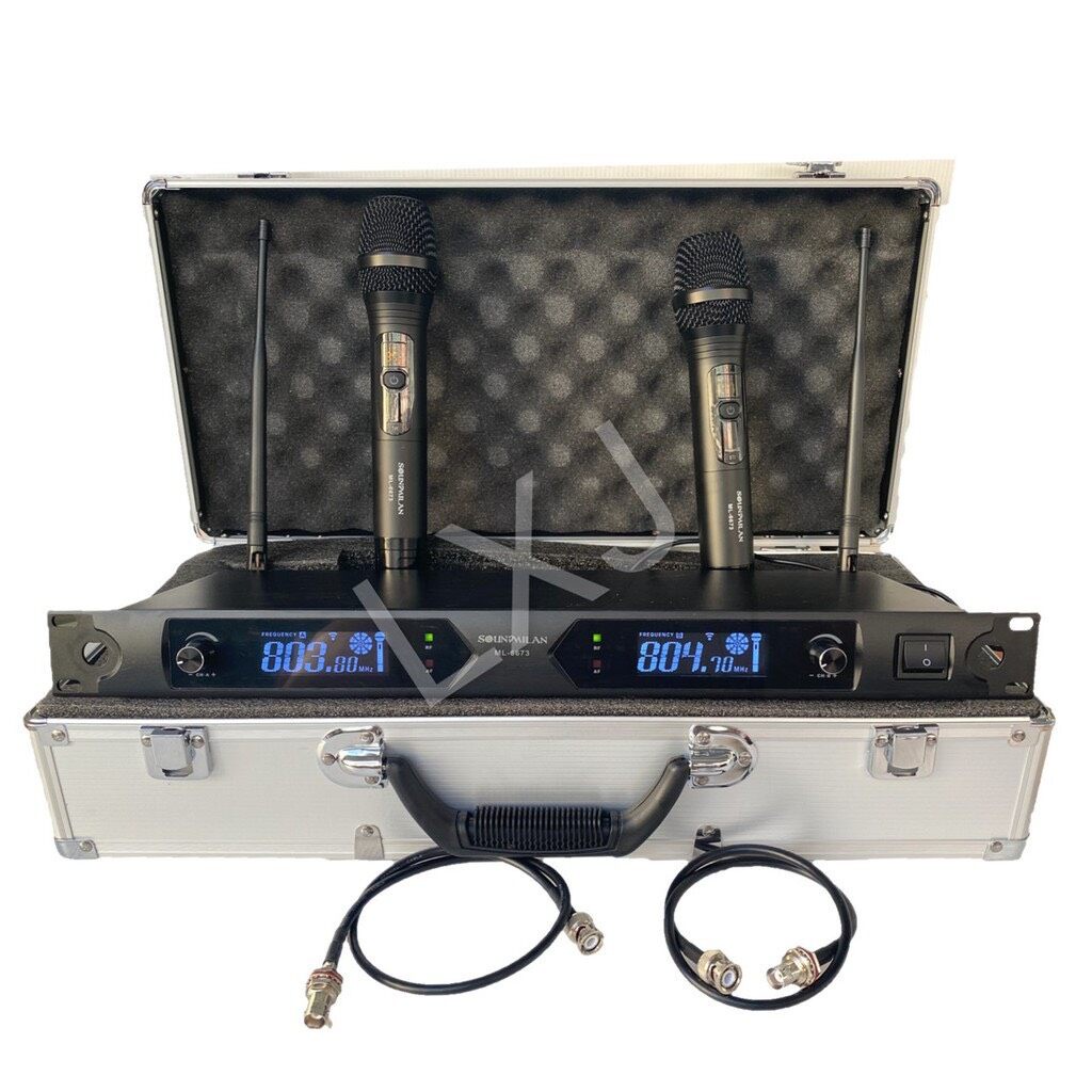 ) Soundmilan ไมค์โครโฟน ไมค์โครโฟนไร้สาย ไมค์ลอยคู่ รุ่น ML  6673 UHF แท้ Wireless Microphone