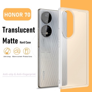 เคสโทรศัพท์มือถือ PC แบบแข็ง เนื้อแมตต์ สีโปร่งใส สําหรับ Honor 70 Honor70