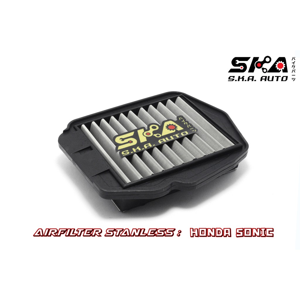 SKA. Airfilter กรองสแตนเลส สำหรับ sonic ปี 2004 ตรงรุ่น เกรดพรีเมี่ยม ขับสนุก รอบมา บิดติดมือ!!