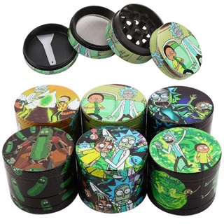 เครื่องบดรสยาสูบโลหะผสมสังกะสี 4 ชั้น 40mm Cartoon Graphic Fine Grinder