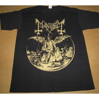 เสื้อยืดผ้าฝ้าย พิมพ์ลาย Mayhem Daemon Official Norwegian สีดํา DF12HJ43976Size S-5XL