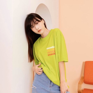 97X - green SUNSHINE | Oversize เสื้อยืดโอเวอร์ไซส์ เสื้อยืดเกาหลี เสื้อเกาหลี เกาหลี