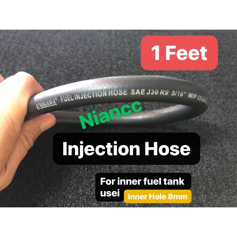 (1 ฟุต) UNIGAWA ท่อฉีดน้ํามันเชื้อเพลิง SAE J30 R9 (5/16 = 8mm) 15 BAR RPD2008R9