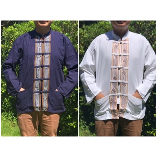เสื้อพื้นเมืองผู้ชาย เดินเชือกตรง แขนยาว