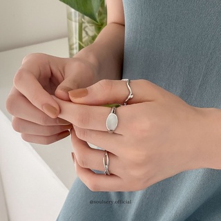 แหวนเงินมินิมอลเซ็ต 3pcs Minimalist Ring