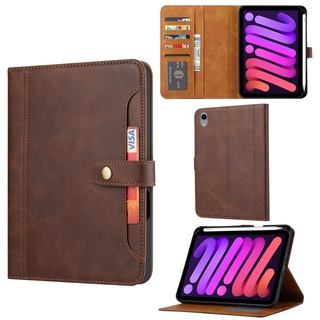 เคสหนัง ฝาพับ พร้อมช่องใส่บัตร หรูหรา สําหรับ iPad Mini 6 ELVEV