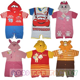 ชุดหมี Bodysuit มีฮู้ด fancy Cars Marie Piglet Pooh Tigger