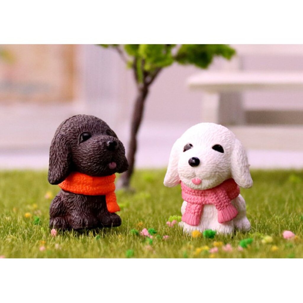 เจ้าตูบ 4 สี [ เซต 4 ชิ้น ] ตุ๊กตาจิ๋ว โมเดลจิ๋ว แต่งสวน - รูปที่ 4