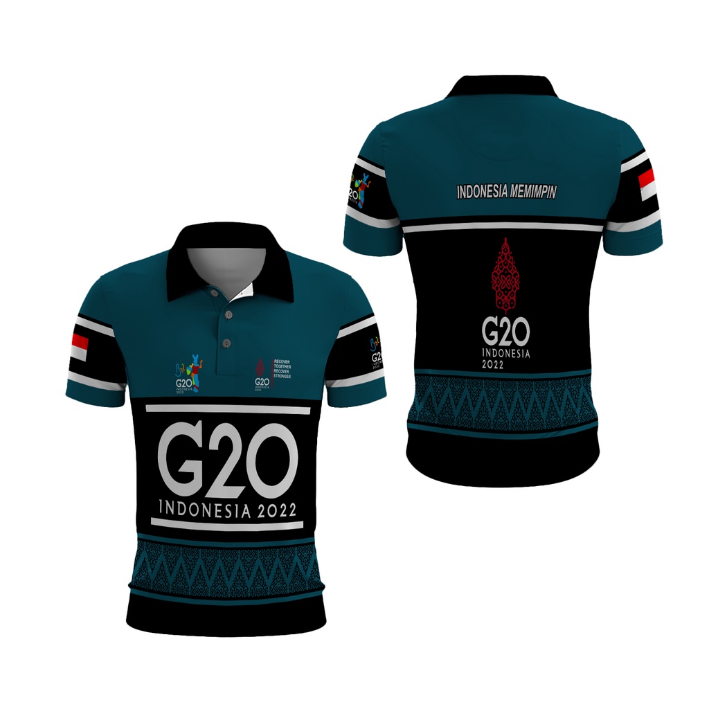 [Tinishop] เสื้อยืดคอปกโปโล G20 | เสื้อโปโลอินโดนีเซีย G20 พิมพ์เต็ม