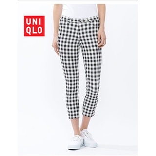 กางเกงขาเดฟ สกินนี่ พิมพ์ลาย UNIQLO ขายาว  (มือสองงานคัด สภาพใหม่)