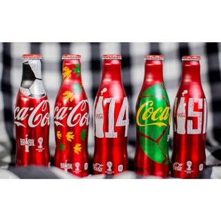 ขวดโค้ก อลูมิเนียม ชุด ฟุตบอลโลก 2014 บราซิล ครบชุด 5 ขวด Coke Aluminium Bottle World Cup Brazil ของใหม่ ไม่เคยเปิด