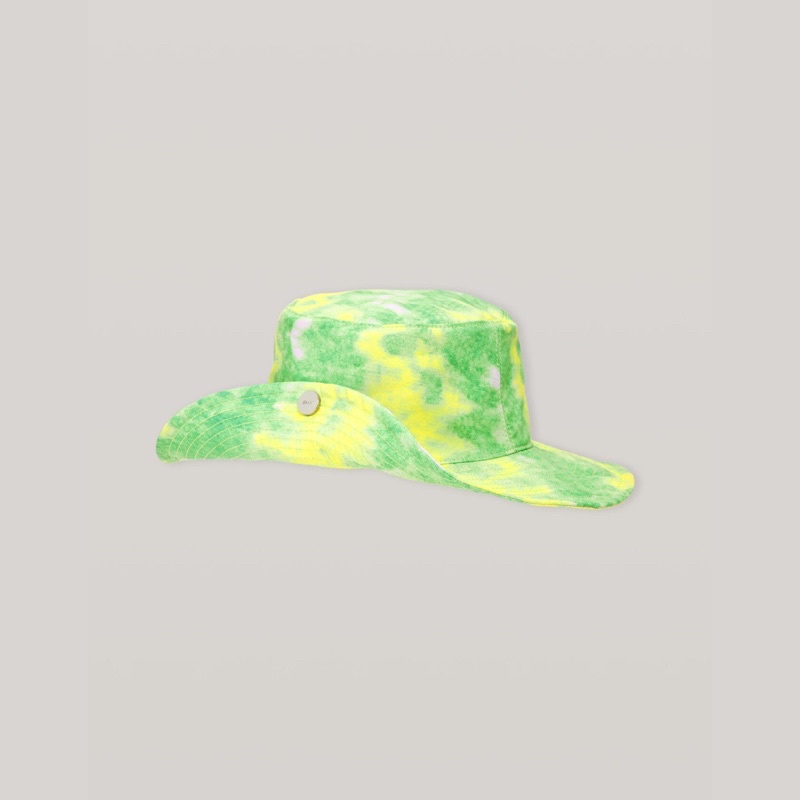 ✨[พร้อมส่ง] SALE! GANNI | Recycled Tech Fabric Snap Sun Hat หมวกปีกกว้างลายมัดย้อม ของแท้ 100%