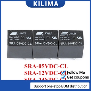 รีเลย์พาวเวอร์ DC SRA-05VDC-CL 5V 12V 24V 20A 125VAC 5Pin T74 5 ชิ้น