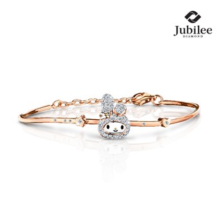 Jubilee Diamond - ENDEARING CURVED PAVE BANGLE: MY MELODY [Sanrio ลิขสิทธิ์แท้]