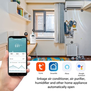 เครื่องทดสอบสิ่งแวดล้อม Tuya Sensor Automation Alarm Detector wifi smart Air Box formaldehyde VOC คาร์บอนไดออกไซด์อุณหภูมิความชื้นสีขาว