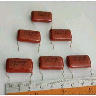 0.0082UF 2000V 822H 822PF 8.2NFไมล่า คาปาซิเตอร์ ญี่ปุ่น ขาห่าง20มิลของดี-เก่าเก็บ