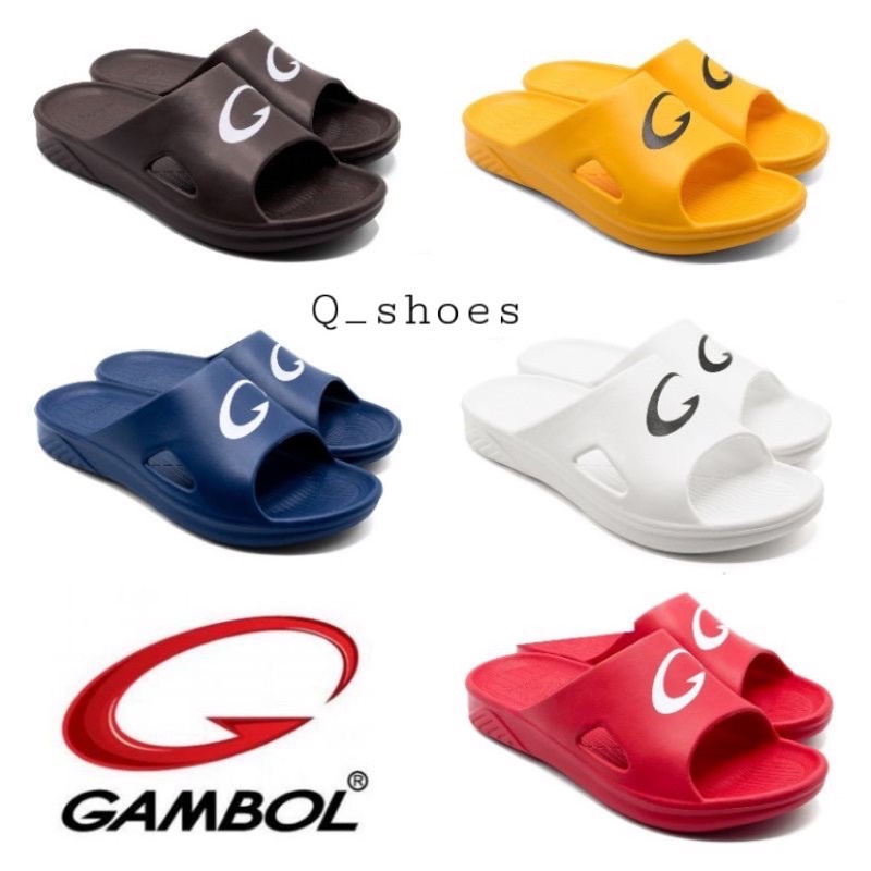 รองเท้าแตะสวม​​กันน้ำ Gambol เบา-นุ่มมาก-ยึดเกาะ​ แกมโบล GM42170 ดำ กรมท่า ตาลเข้ม​ เหลือง แดง ขาว Size​ 37-43