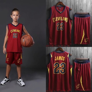 เสื้อกีฬาบาสเก็ตบอล ลายทีม NBA Cleveland Cavaliers 23 James มี 3 สี สําหรับเด็ก