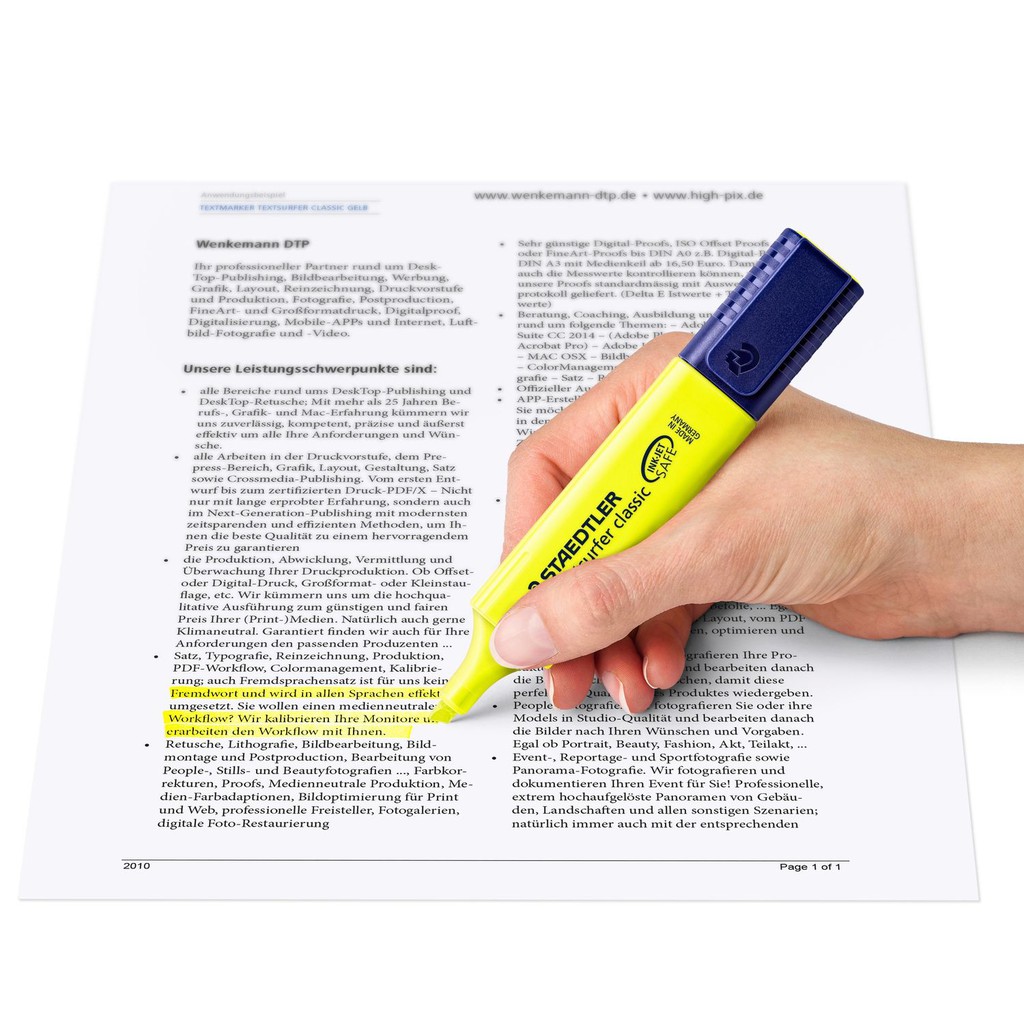 STAEDTLER ปากกาเน้นข้อความ เส้น 15 mm ปากกาไฮไลท์ รูปที่ 4