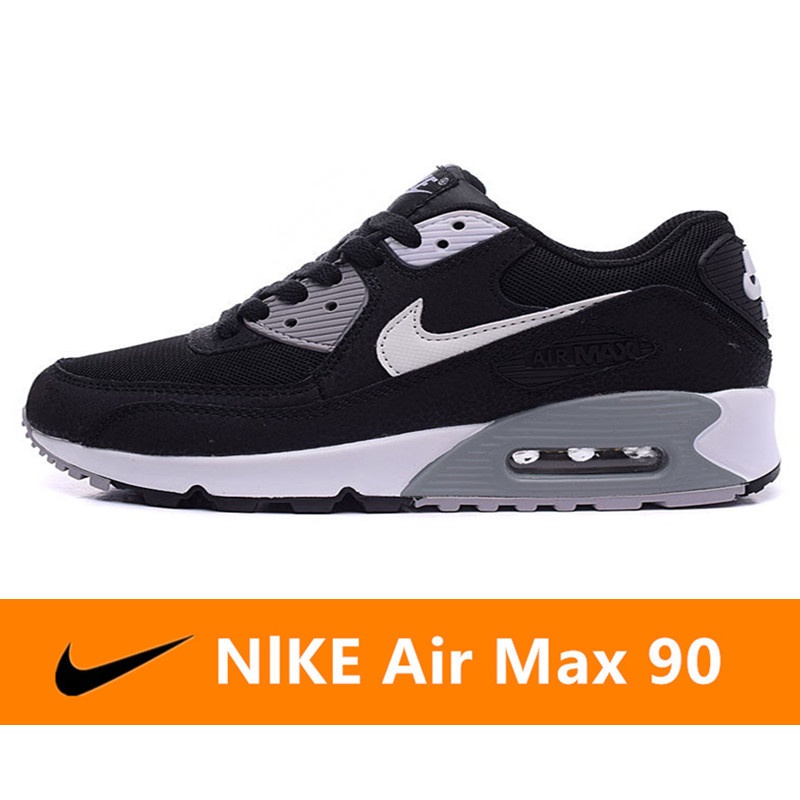 ของแท้ Nike Air Max 90 รองเท้าลำลองตาข่ายระบายอากาศ  รองเท้าวิ่งเบาะลมคลาสสิก - สีดำ สีขาว