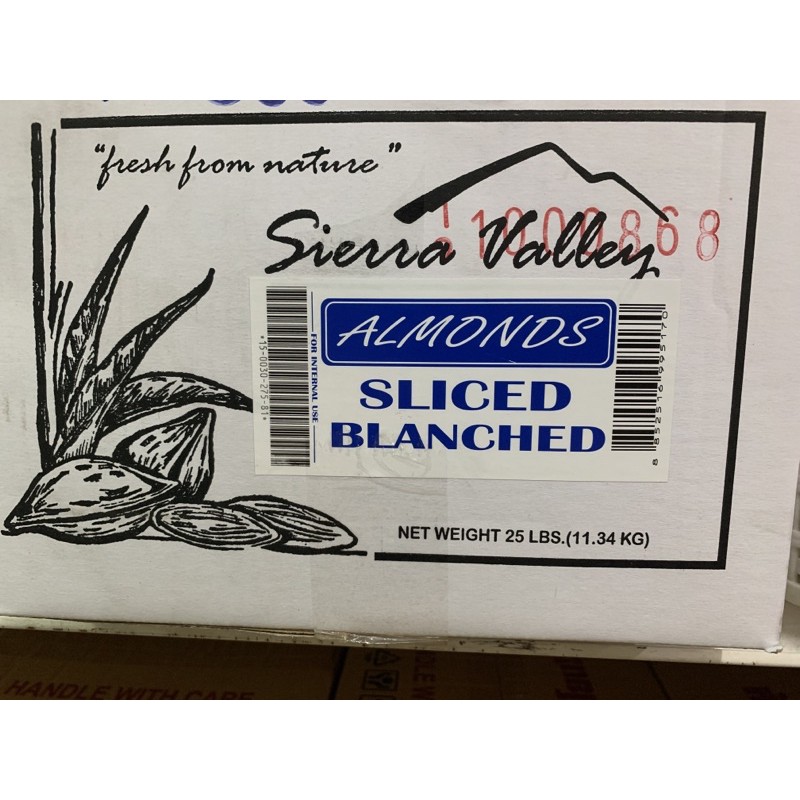 อัลมอนด์สไลด์ Sierra Valley แบ่งบรรจุ ขนาดน้ำหนัก 500 กรัม