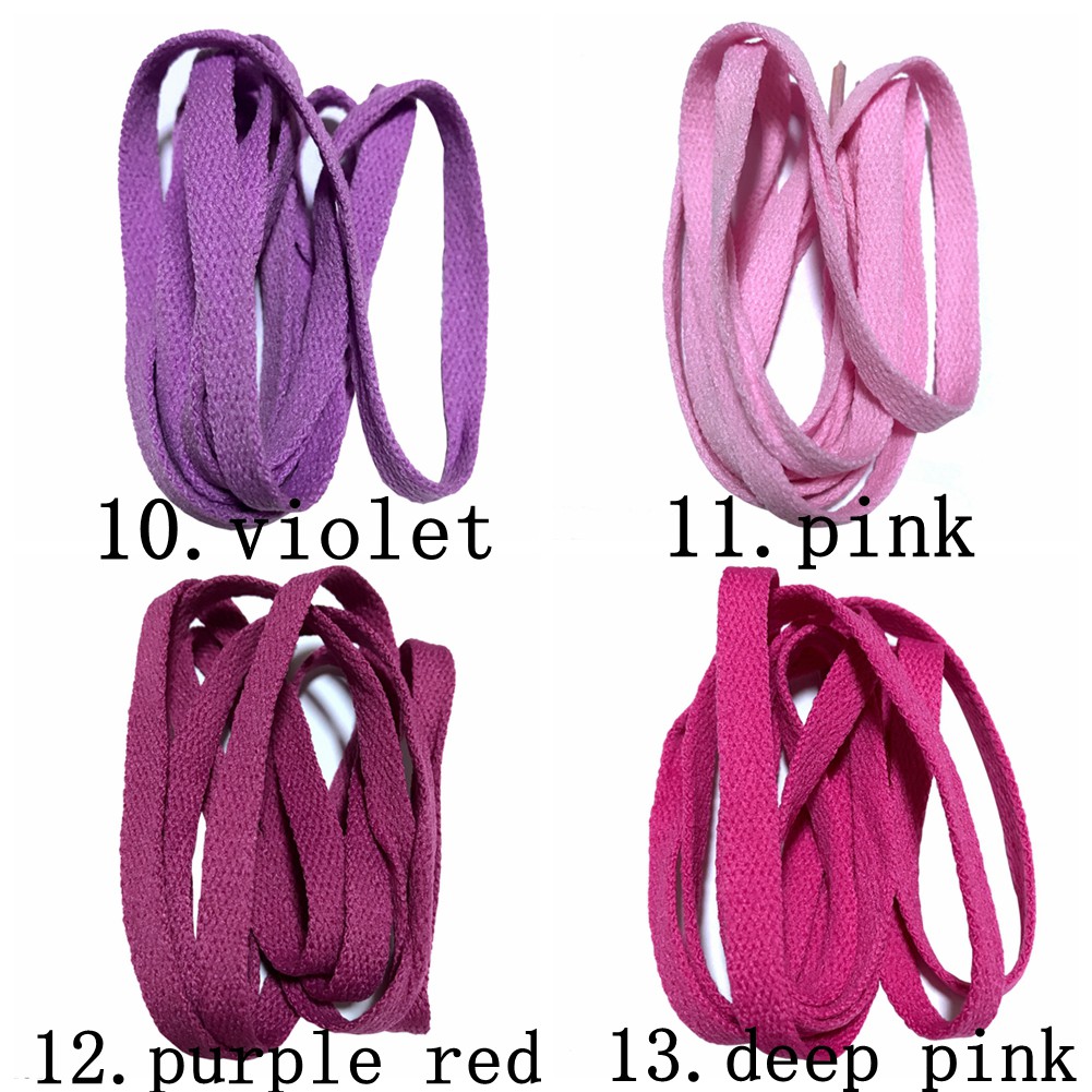 100 ซม.รองเท้าแบน Laces Boot Laces โพลีเอสเตอร์ Shoelaces กว้าง 0.8 ซม. 24 สีสําหรับ Choice