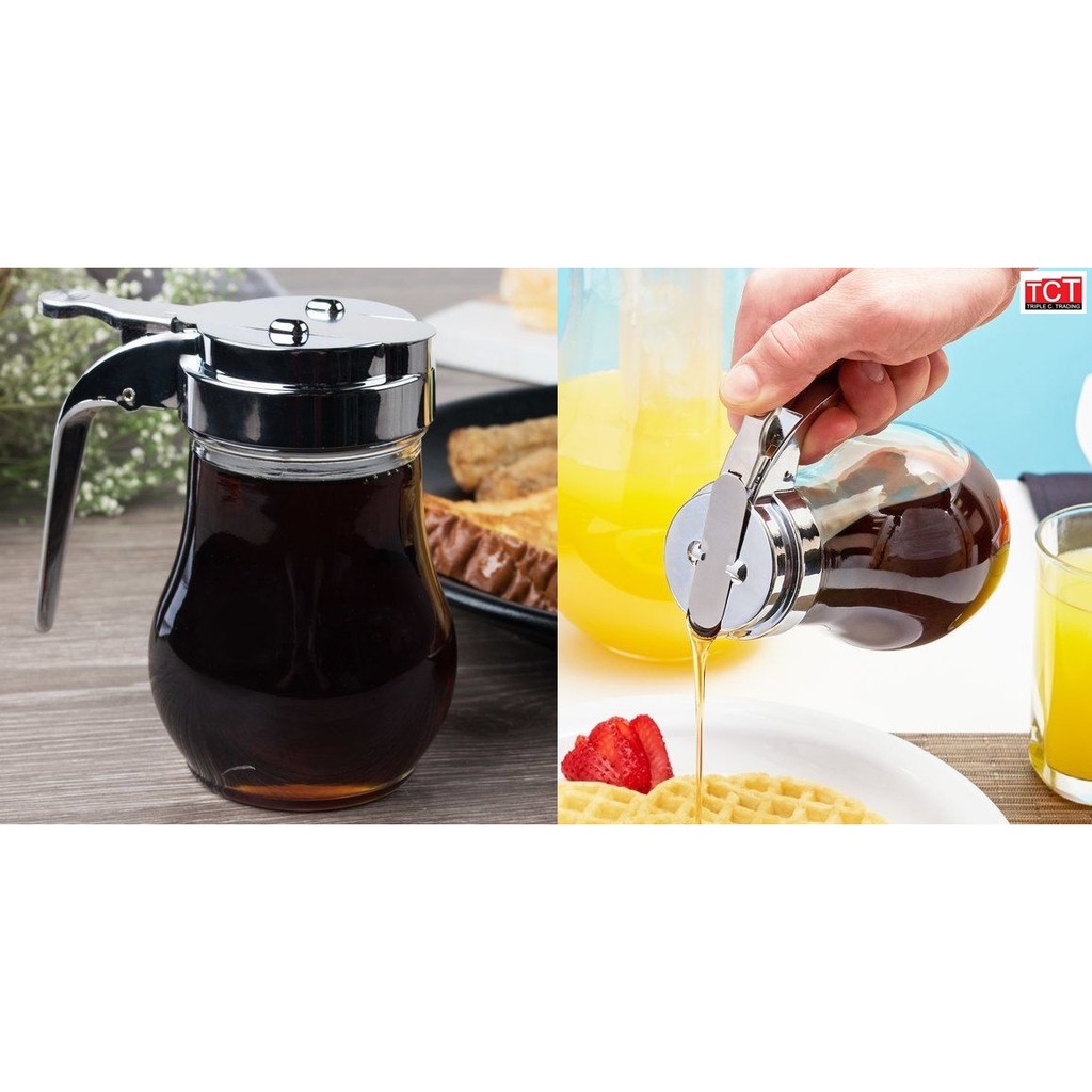 ขวดรินน้ำผึ้ง ขวดน้ำมัน ขวดใส่เครื่องปรุงรสที่หยดน้ำ ขวดน้ำเชื่อม ดีไซน์สวย ฝากดสไลด์ได้ Syrup / Honey Dispensers