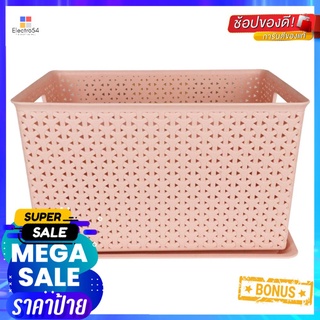 ตะกร้าเหลี่ยมมีฝา PLIM FRIENDLY ขนาด L ชมพูBASKET WITH LID PLIM FRIENDLY L PINK