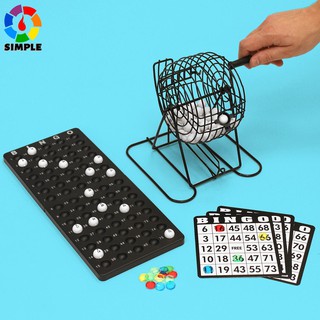 เครื่องบิงโก ชุดเครื่องหมุนเลขบิงโก เกมส์สำหรับครอบครัว (Bingo Machine) Bingo Set Traditional Bingo Lottery Family Game