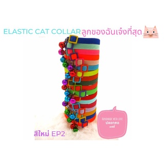 หน้ากว้าง 1 ซมEP 2 ❤️‼️ปลอกคอนิรภัยแบบยางยืดสำหรับน้องแมว  รุ่น  ColOuRFuL