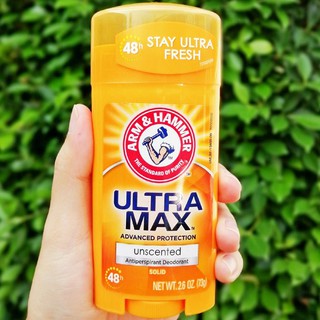 โรลออนสติ๊ก ชนิดไร้กลิ่น Arm &amp; Hammer™ UltraMax™ Solid Antiperspirant Deodorant, Unscented 73g