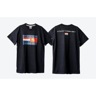 เสื้อยืดสีดำพิมพ์ลาย GM-TEE-90 FLAG MYTH