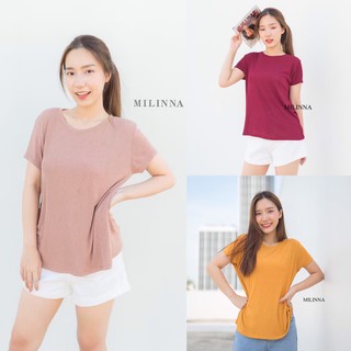 MILINNA PT-61เสื้อยืดคอกลมผ้าซีทรู CARDIGAN_NISTA​