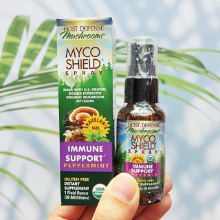 สารสกัดเห็ด ออร์แกนิก 5 ชนิด Host Defense Mushrooms Myco Shield Spray Immune Support Peppermint 30 ml (Fungi Perfecti®)