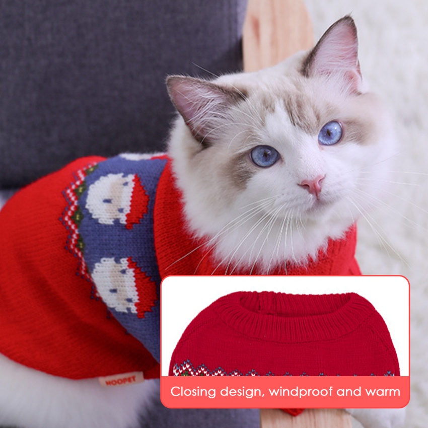 🌼▣◘▩ชุดคริสมาสต์แมว,เสื้อผ้าสัตว์เลี้ยงคริสมาสต์สุนัขซานต้าคลอสน่ารักเครื่องแต่งกายคริสมาสต์ชุดแมวพร้อมหมวกซานต้า