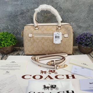 COACH ROWAN SATCHEL IN SIGNATURE CANVAS (COACH F83607)