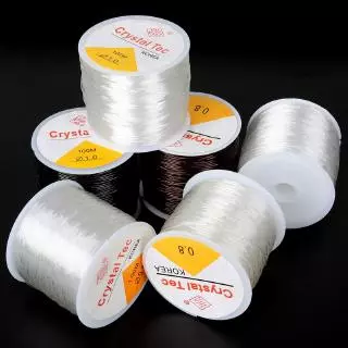 เชือกยืดใสคริสตัลสำหรับร้อยลูกปัด 0.5-1.0 มม. อุปกรณ์ DIY ทำสร้อยคอ สร้อยข้อมือ เครื่องประดับ
