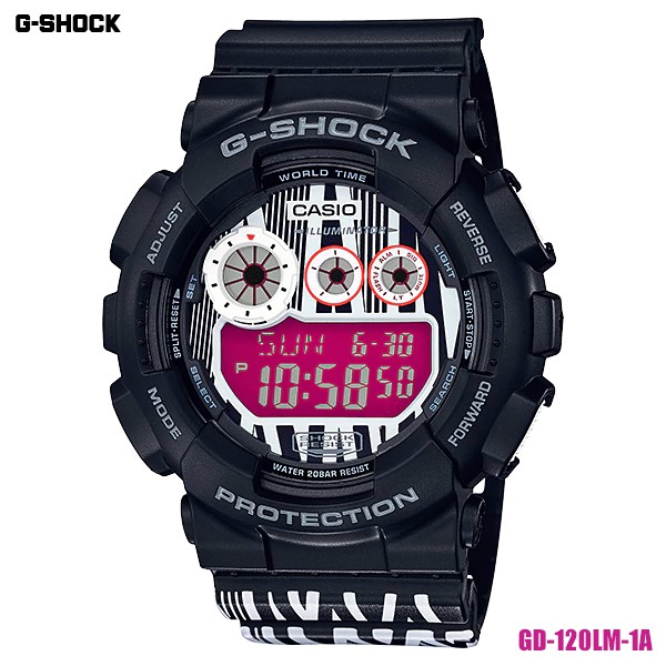 Casio G-Shock นาฬิกาข้อมือผู้ชาย สายเรซิ่น รุ่น GD-120LM-1A x MAROK LIMITED EDITION