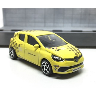 Majorette Renault Clio Sport - Checkered Design - Full Symbols - Yellow Color /Wheels 5SV /scale 1/64 (3") no Package