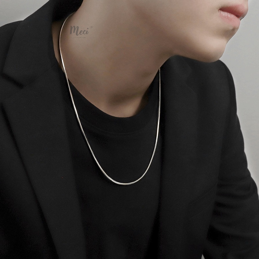 สร้อยคอไทเทเนียมสแตนเลสธรรมดาสไตล์ ไม่จํากัดเพศ สําหรับผู้ชายและผู้หญิง | MECI TITANIUM VCM4