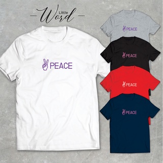 Little Word เสื้อยืดสกรีนลาย "Peace Hand" สไตล์มินิมอล ทรงUnisex