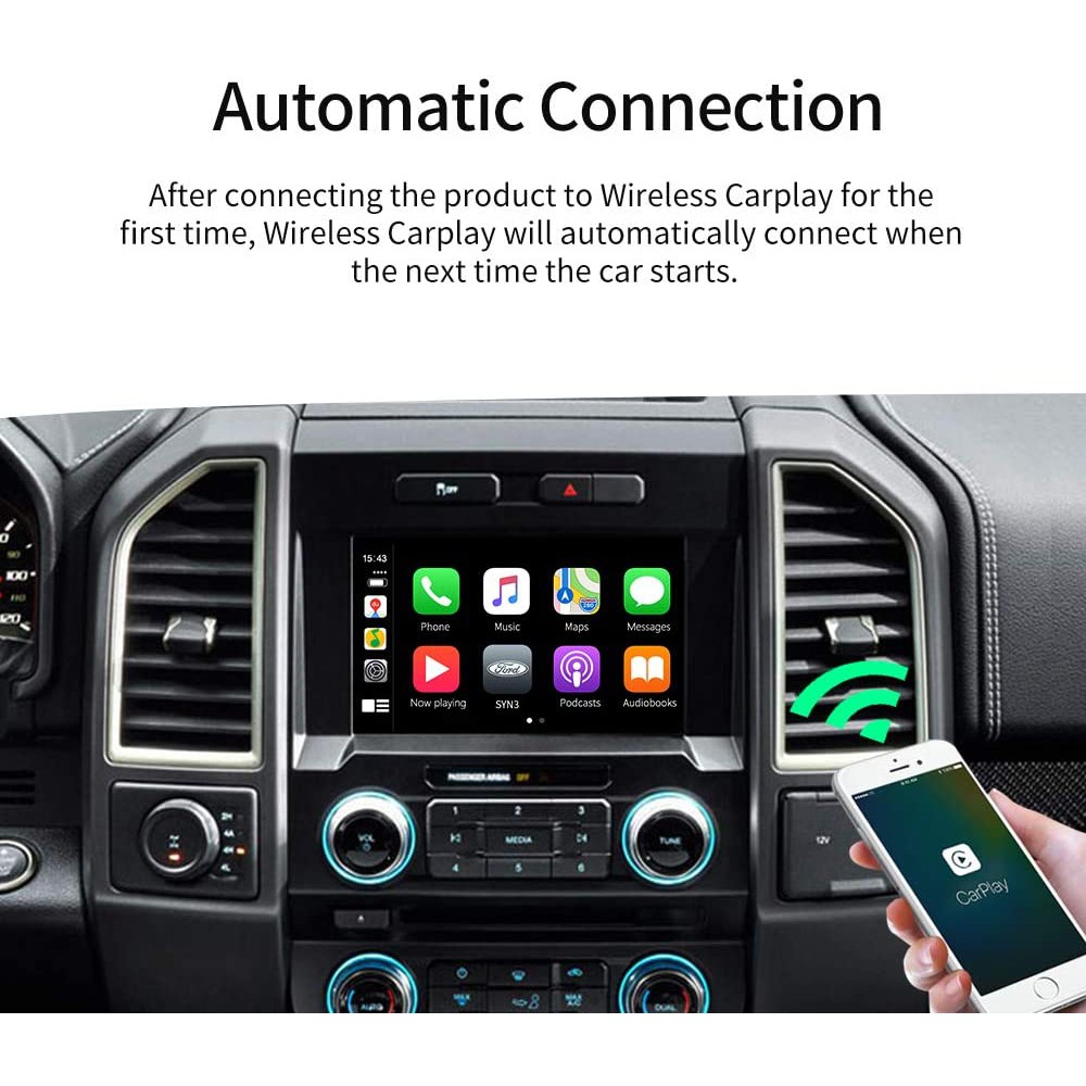 ส่งจาก กทม carlinkit 4.0 wireless Apple carplay Android Auto dongle for วิทยุจากโรงงานที่มีcarplayแบบเสียบสายอยู่แล้ว
