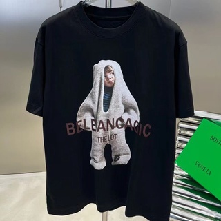 Balenciaga เสื้อยืดแขนสั้น ทรงหลวม อเนกประสงค์ แฟชั่นใหม่ สําหรับผู้ชาย และผู้หญิง