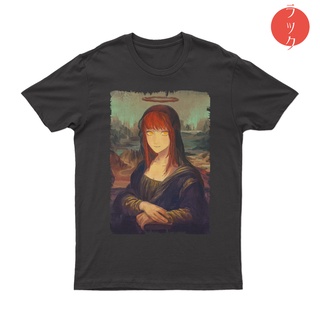 เสื้อยืด พิมพ์ลายการ์ตูนญี่ปุ่น Rakku MAKIMA MONALISA ของแท้ สไตล์ญี่ปุ่น สําหรับผู้หญิง เสื้อเบลาส์ chain saw man